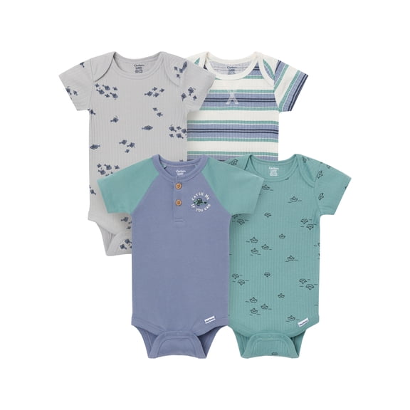Onesies Brand Baby Boy 4pc Short Sleeve Bodysuit, Sizes (0-3 Months - 24 Months)