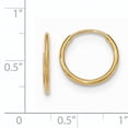 thumbnail image 3 of 10k Polished Endless Tube Hoop Earrings 10k Yellow Gold Earrings, 3 of 3