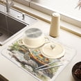 thumbnail image 6 of Ryvnso Retro Turtle Butterfly Dish Drying Mat for Kitchen Countertop 16x18 Small Dish Pad Drainer Rack Dish Sink Mats, 6 of 7