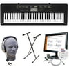 Casio CTK-2400 61-Key Portable Premium Keyboard Package with Samson HP30 Headphones, Stand, Power Supply, 6' USB Cable and eMedia Instructional Software