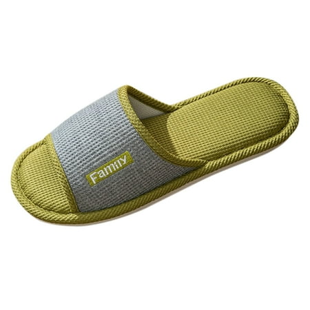 

ZMHEGW Mens Indoor Non Slip Home Slippers Four Seasons Linen Slippers Couple Models