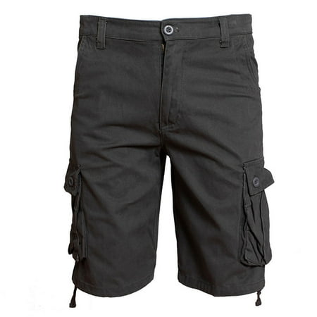 

Men s Elastic Waist Cargo Pants Solid Color Zipper Outdoor Trousers with Multi-Pockets Athletic-Fit Tie Bottoms Sweatpants
