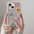 thumbnail image 7 of Compatible with iPhone 13 Invisible Stand Case Kickstand 3D Tulip Flower Fruit Bear Rabbit Strawberry Rainbow Cute Fashion Pink Clear Shockproof Protective Cover for Women Girls, 7 of 7
