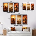 thumbnail image 4 of Designart "Cattle Silhouette Charm II" Animals Framed Wall Art Set Of 3 - Orange Cattle Frame Gallery Wall Set For Home Decor, 4 of 6