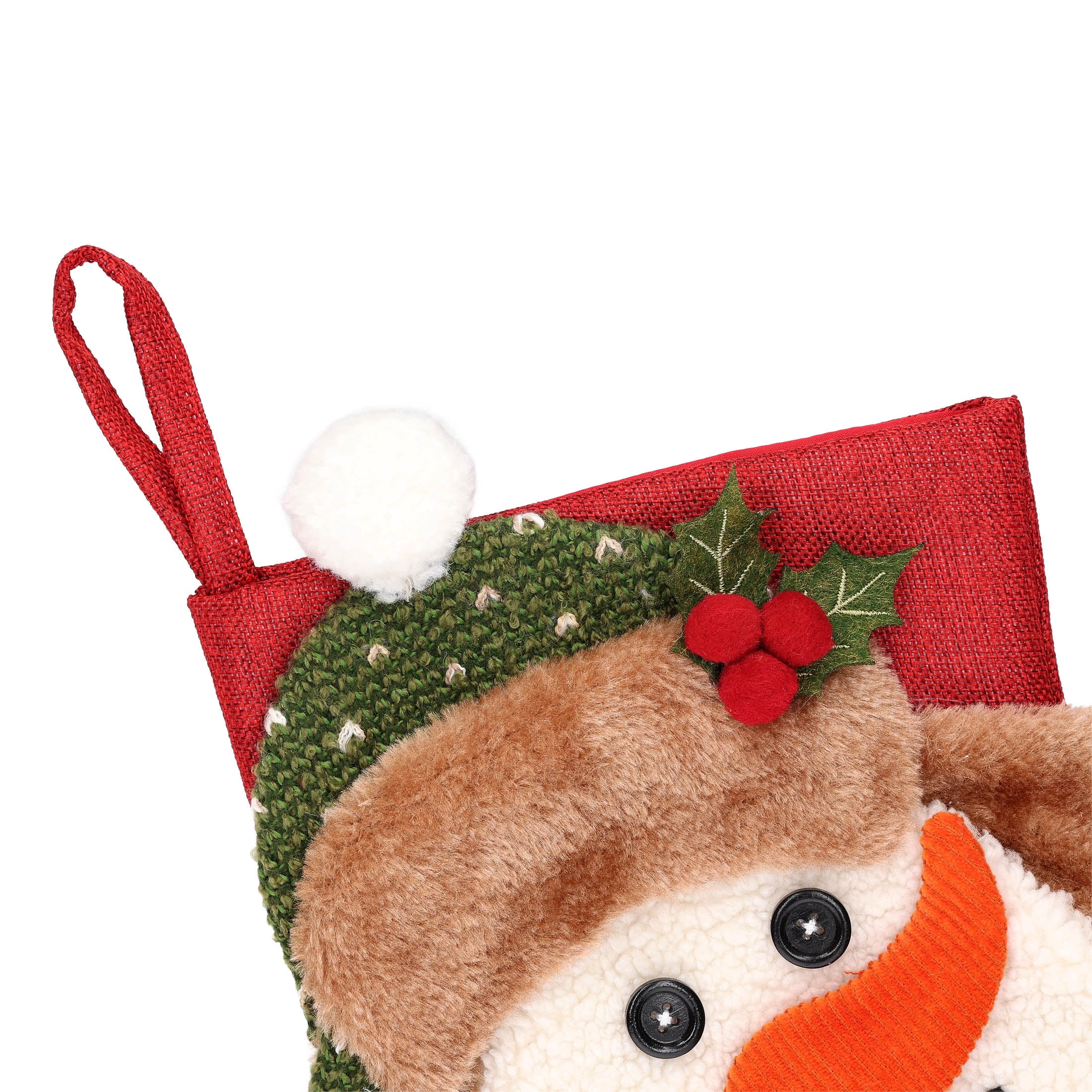 Burlap Snowman Christmas Stocking, Multicolor, 18", by Holiday Time