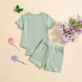 thumbnail image 4 of Tkrady Baby Outfits for Girl Summer Casual Crewneck Short Sleeve Solid Tops and Shorts Set, Sizes 0-18 Months, 4 of 7