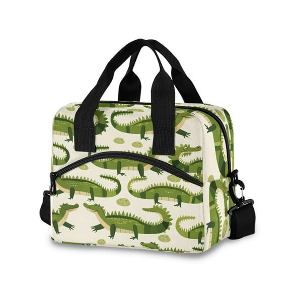 joogoo Cute Crocodile Insulated Lunch Bags Reusable Cooler Box with Shoulder Strap