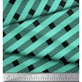 thumbnail image 3 of Soimoi Green Rayon Fabric Diagonal Stripe Print Fabric by Yard 42 Inch Wide, 3 of 5