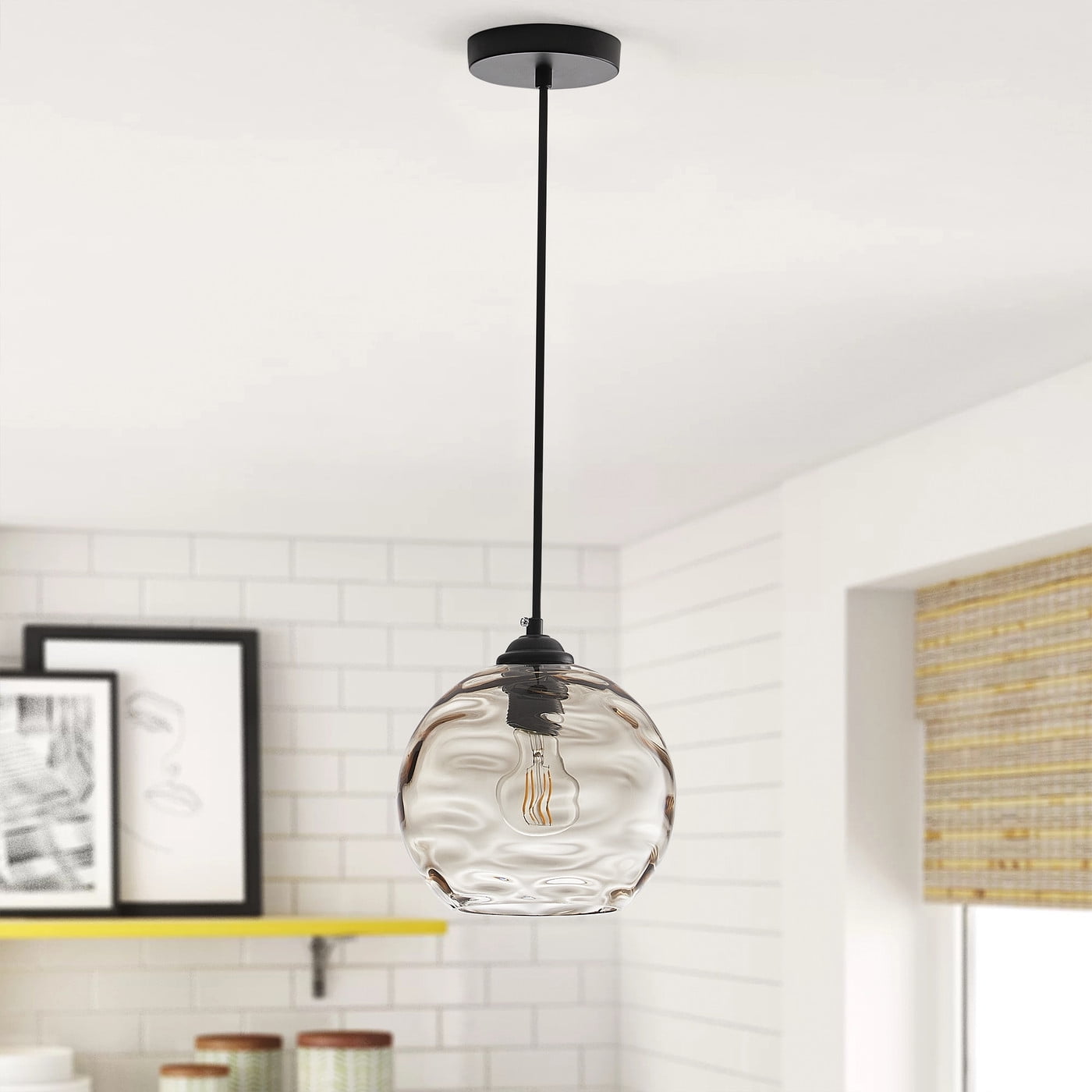 Aiwen Clear Glass Crystal Pendant Light Modern Home Light Fixture For Hallway Kitchen Island Living Room