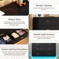 thumbnail image 5 of ChVans 6 Drawer Dressers with 60000-color LED Lights & Power Outlet, 47'' Modern Chest of Drawers for Closet, Wide Drawer Organizer Cabinet for Bedroom, Living Room, Entryway, Hallway, 5 of 11