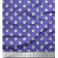 thumbnail image 1 of Soimoi Purple polyester Crepe Fabric Stripe & Alarm Clock Vintage Print Fabric by the Yard 52 Inch Wide, 1 of 1