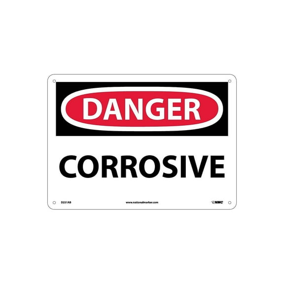National Marker Corrosive 10X14 .040 Aluminum Danger Sign D251AB