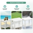 thumbnail image 4 of KINGYES 2-Tier Outdoor Side Table, HDPE All Weather Adirondack Small Patio Tables, For Garden Balcony Pool Indoor, White, 4 of 11