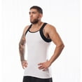 thumbnail image 5 of Different Touch 6 Pack Assorted Colors Square Cut G-unit Style Tank Tops A-shirts for Men, 5 of 7