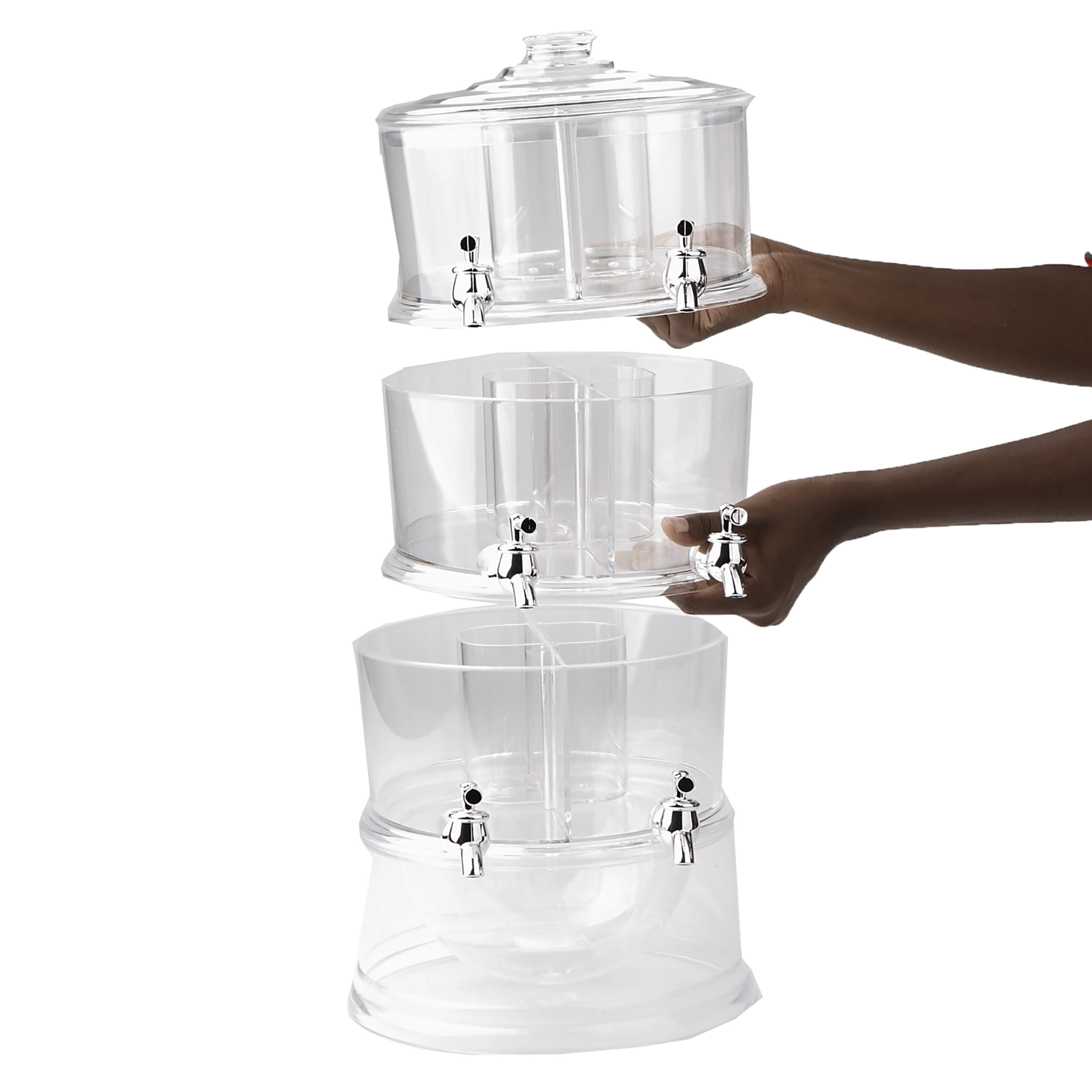 Wovilon Beverage Dispenser with Spigot 360° Free Rotation Punch