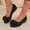 #0139-Black, variant on Women's Bowknot Wedge Heel Flats with Shallow Mouth, Soft Faux Leather Slip On Work Shoes with Cushioned Insole, Comfortable Casual Wedges for Spring Summer Walking Gift