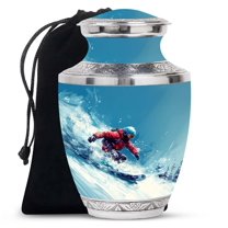 SUBSH Snowboarding The Alpine Slopes - Urn for Ashes for Women - Memorial Urns for Ashes - Urn for Dad - Funeral Urns for Adult Ashes Men - Memorial Ashes (10 inch)