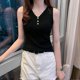 thumbnail image 2 of Women's Button Down Tank Tops Loose Casual Sleeveless Shirts Blouses for Daily Shopping Outfit, 2 of 4