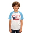 thumbnail image 4 of JAJAHO 4Th Of July Shirts For Kids Boys Girls Raglan Short Sleeve American Flag T Shirt 1776-2026 250 Years Anniversary USA Top 1-14Y, 4 of 4
