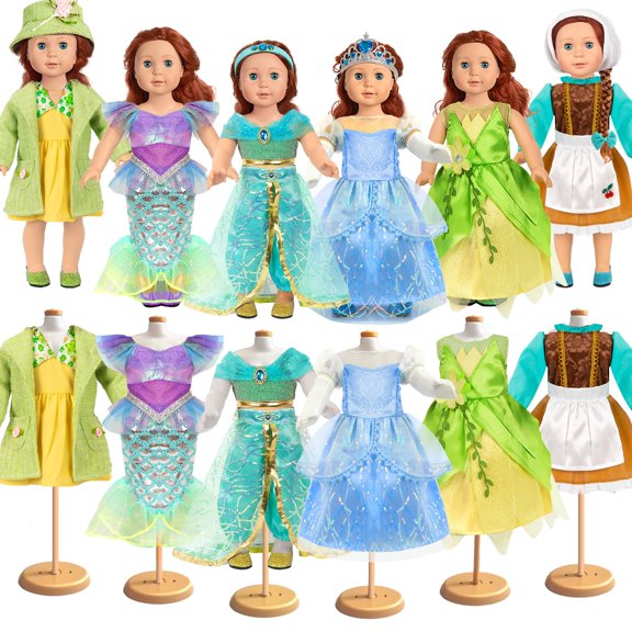 Ropa y accesorios para muñecas WONDOLL, 18 pulgadas, 6 piezas, princesa