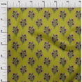 thumbnail image 2 of oneOone Silk Tabby Fabric Leaves & Floral Block Printed Fabric 1 Yard 42 Inch Wide, 2 of 4