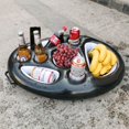 thumbnail image 1 of Porte-boisson Gonflable, Assiette de Piscine Gonflable avec 8 Trous Grande Capacité pour Piscines et Spas (Noir), 1 of 4