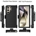 thumbnail image 3 of For Samsung Galaxy S24 Ultra Case with Belt Clip Holster & Kickstand, Screenless Protective Dual-Layer Shockproof Phone Case for Samsung Galaxy S24 Ultra 6.8 inch - Black, 3 of 10
