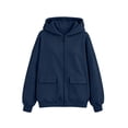 thumbnail image 4 of Hauaitttt Lady Zip up Hooded Sweatshirt with Loose and Casual Long Sleeves and Jacket Style Hoodie Female Small Sweatshirts Light Weight Zip up Hoodie Women Hooded Sweat Shirt for Women Snap Front, 4 of 4