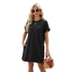thumbnail image 1 of Breathable Summer Short Sleeve T-Shirt Dress With Side Pockets Loose Fit Casual Wear Soft Polyester Fabric For Women White XXL, 1 of 4