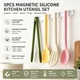 thumbnail image 4 of CiYouc 5pcs  Kitchen Cooking Utensils Set, Magnetic Wall-Mounted Rack, Heat-Resistant Non-Stick Cooking Tools – Tongs, Turner, Spoon & Scraper for Everyday Cooking, 4 of 7