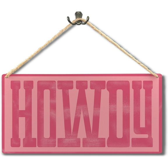 Howdy Sign, Hot Pink Preppy Howdy Western Wood Signs Wall Hanging, Pink Cowgirl Room Wall Decor, Pink Western Decor, Western Home Living Room Decor, 11.8X5.9 Inch Wall Pediments