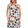 thumbnail image 1 of Balery Color Balls Vestidos de verano para mujer con estampado: vestido holgado sin mangas, vestido playero informal y cómodo para días calurosos., 1 of 7
