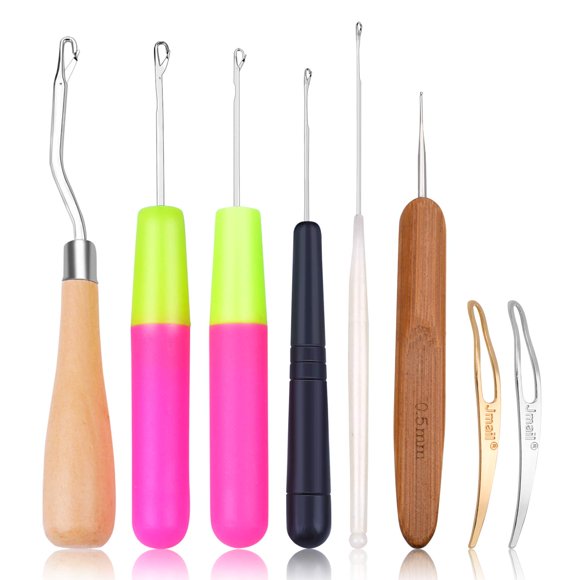 Dreadlocks Tool 7pcs Dreadlocks Crochet Hook and 2pcs Interlocking Tools Easyloc Hair Tool for Dreadlocks Interlocks Sisterlocks Braid Craft