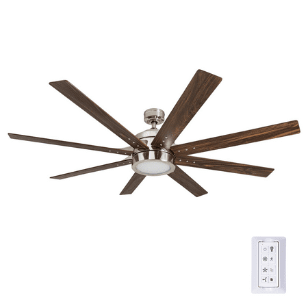 

Honeywell Xerxes 62 Brushed Nickel LED Remote Control Ceiling Fan 8 Blade Integrated Light