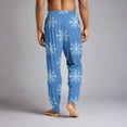 thumbnail image 5 of Wutalume Men's Drawstring Pocket Cuffed Casual Pants with Christmas Print, Soft Home Sleep Pants for Lounge, Holiday Wear, and Comfortable Relaxation,Sky Blue XL, 5 of 7