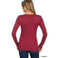 thumbnail image 4 of Zenana Women's Brushed Microfiber Lightweight Round Neck Long Sleeve Tee Shirts Top, 4 of 4