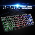 thumbnail image 2 of Teclado para juegos con cable K16 87 teclas con Led retroiluminado resistente al agua ergonómico, 2 of 4