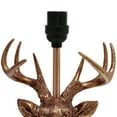 thumbnail image 5 of Woodland 17.25" Tall Rustic Antler Copper Deer Bedside Table Desk Lamp with Tapered White Fabric Shade, 5 of 7