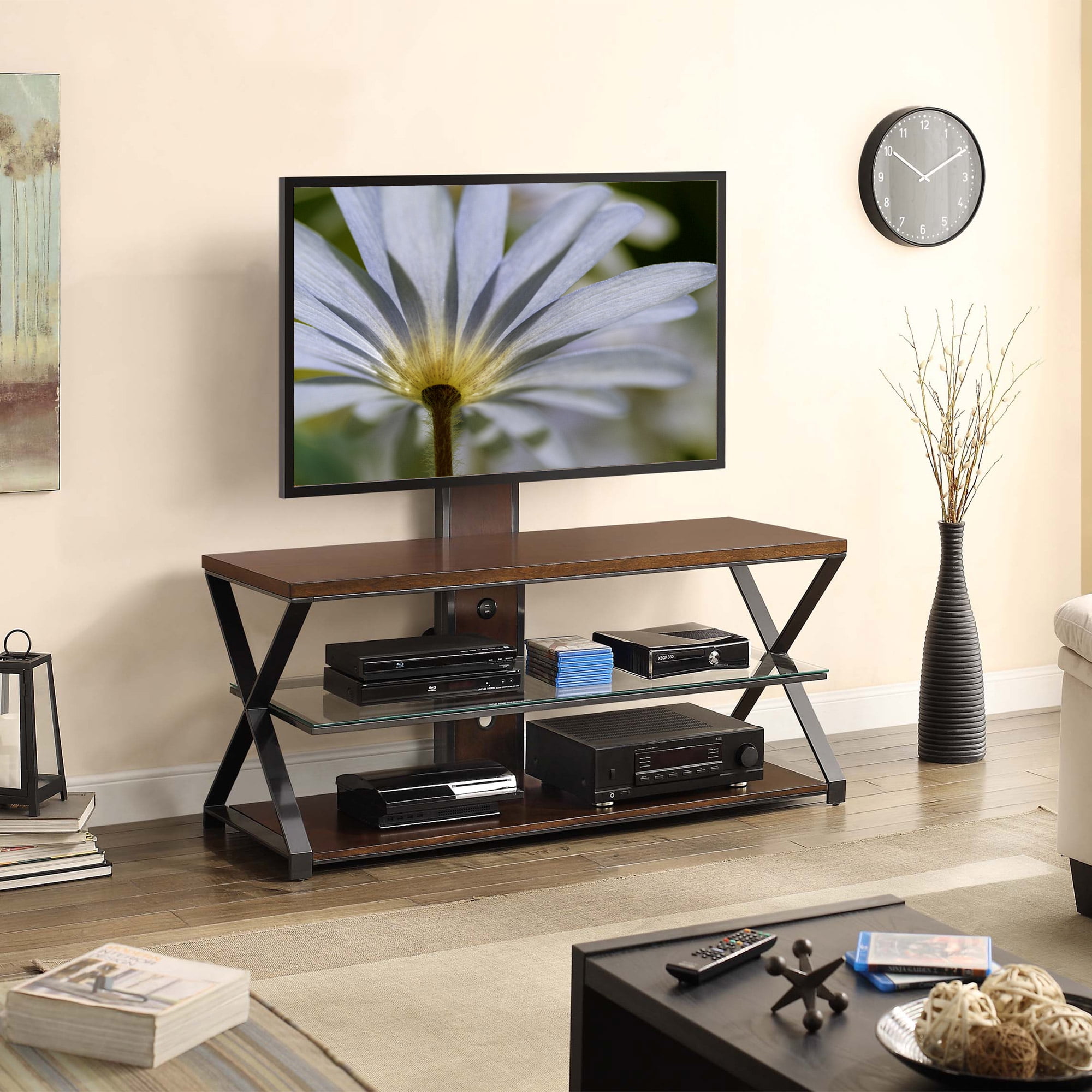 Jaxon 3 In 1 Cognac Tv Stand For Tvs Up To 70