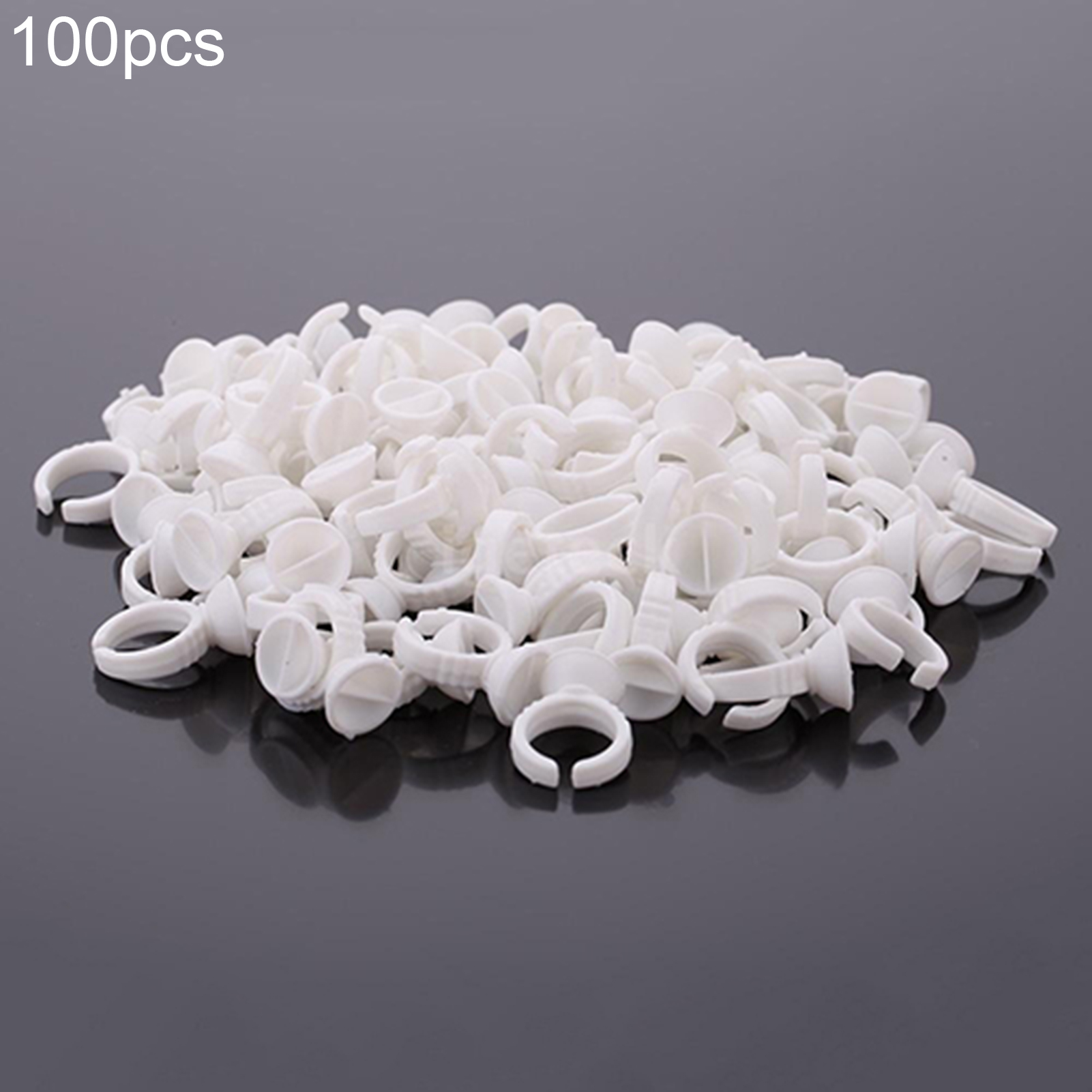 Temacd 100 Pcs Eyelash Pallet Glue Adhesive Holders Eyelash Extensions Storage Rings