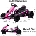 thumbnail image 5 of HETOY 24V Kids Electric Riding Go Kart,9Ah Battery 250W*2 Motors,8MPH High Speed Drifting Car,Slow Start Function,High/Low Speeds,Music,Horn,Max Load 150lbs,Riding Toy for Kids 8-12 Years,Hot Pink, 5 of 6