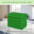 thumbnail image 4 of Elegant Comfort 100% Turkish Cotton 6-Pack Waffle Kitchen Towels - Quick Drying and Absorbent Kitchen Dishcloth Towels, Soft Multi-Purpose Cleaning Towels, 13 x 13, Emerald Green, 4 of 5