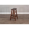 thumbnail image 4 of Home Square 30" Saddle Seat Mahogany Wood Stool in Dark Chocolate - Set of 2, 4 of 8