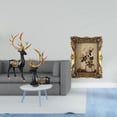 thumbnail image 2 of Elegante Marco De Fotos De Reno, Escultura De Resina, Figura De Ciervo Vintage, Adorno De Animal Para Mesa, Boda, Inauguración De La Casa., 2 of 8