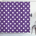 thumbnail image 1 of Ambesonne Eggplant Shower Curtain, White Polka Dots Retro, 69"Wx84"L, Purple White, 1 of 3
