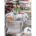 thumbnail image 5 of Outdoor Tablecloth with Umbrella Hole for Patio/Picnic/Party/Camping, Sea Turtle Coastal Waterproof Table Cloth Round Cover Washable, Summer Coral Starfish Nautical Grey (Dia 60"), 5 of 8