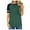Green, variant on Summmer Inleife Women's Casual Color Matching Striped Round Neck Blouse Short Sleeve Basic Tee Tops