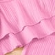 thumbnail image 4 of Odeerbi 1-13 Años Conjunto de Verano Para Niñas Camisola Con Volantes de Algodón Pantalones de Pata Ancha Conjunto de Dos Piezas Camiseta de Rayas Onduladas Pantalones Sueltos Conjunto, 4 of 7