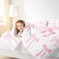 thumbnail image 3 of Erosebridal Kids Kawaii Plaid Bowknot Twin Comforter Sets 3-Piece,Girls Teens Cute Stripes Bow Tie Bedding Set,Pink Reversible,Microfiber Bedroom Decor, 3 of 6