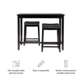 thumbnail image 3 of Linon Claridge Wood Three Piece Counter Dining Set Faux Leather Seats in Black, 3 of 11